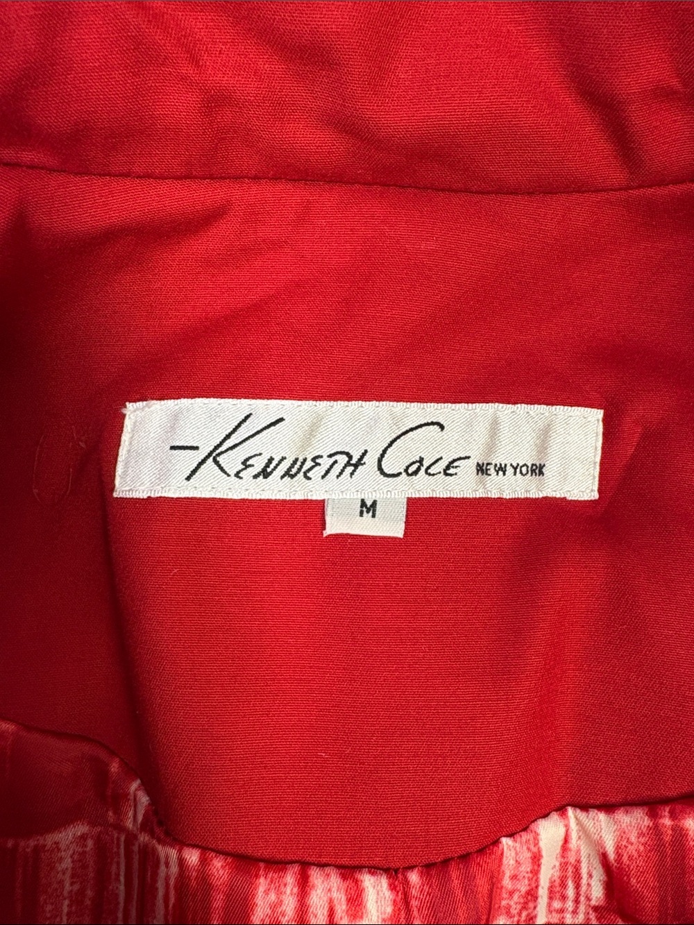 Kenneth Cole New York Red Belted Trench Coat Jacket Size M - Picture 5 of 13